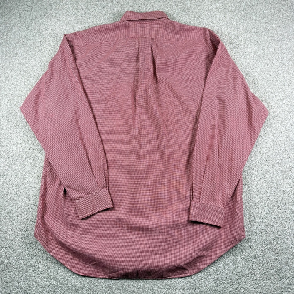 Ralph Lauren Button Down Shirt Mens L Red Houndstooth Blake Cotton Long Sleeve - Picture 6 of 6